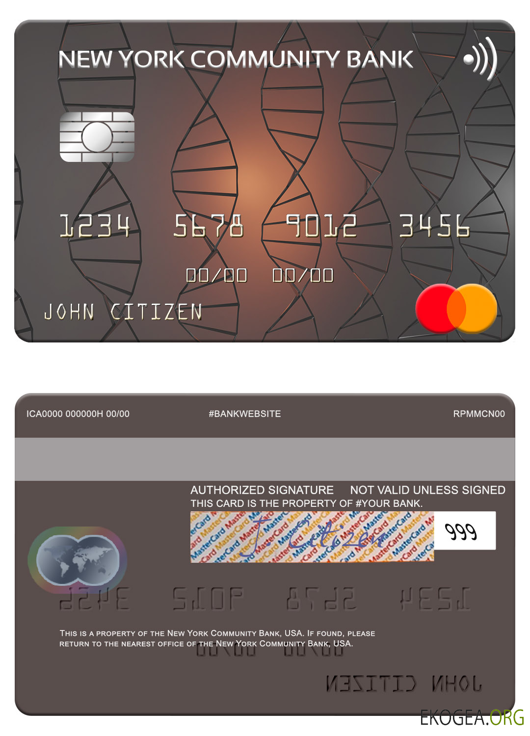 Carte Mastercard de la New York Community Bank aux États Unis